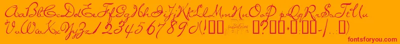 miss Font – Red Fonts on Orange Background