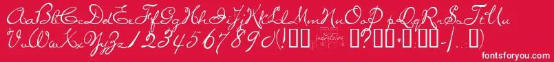 miss Font – White Fonts on Red Background