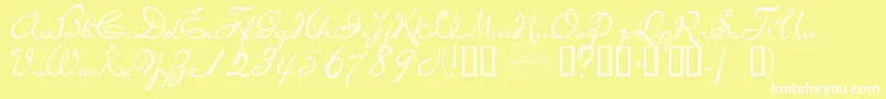 miss Font – White Fonts on Yellow Background