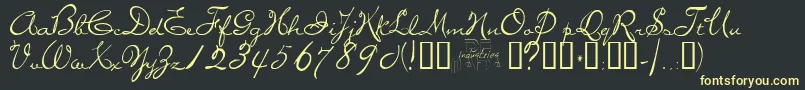 miss Font – Yellow Fonts on Black Background