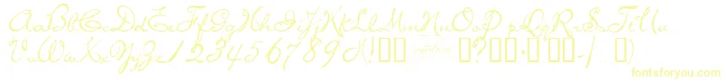 miss Font – Yellow Fonts on White Background