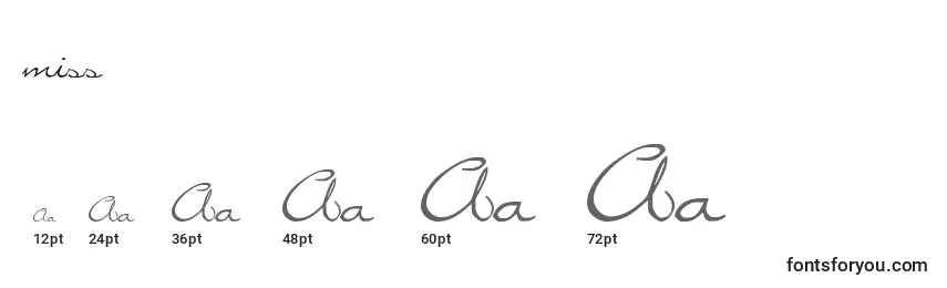 Größen der Schriftart Miss (134477)