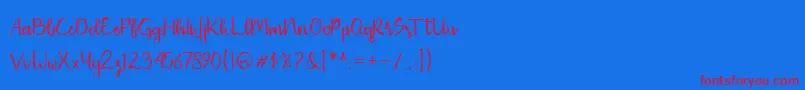 Police Missaki Typeface – polices rouges sur fond bleu