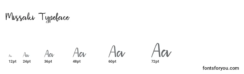 Rozmiary czcionki Missaki Typeface