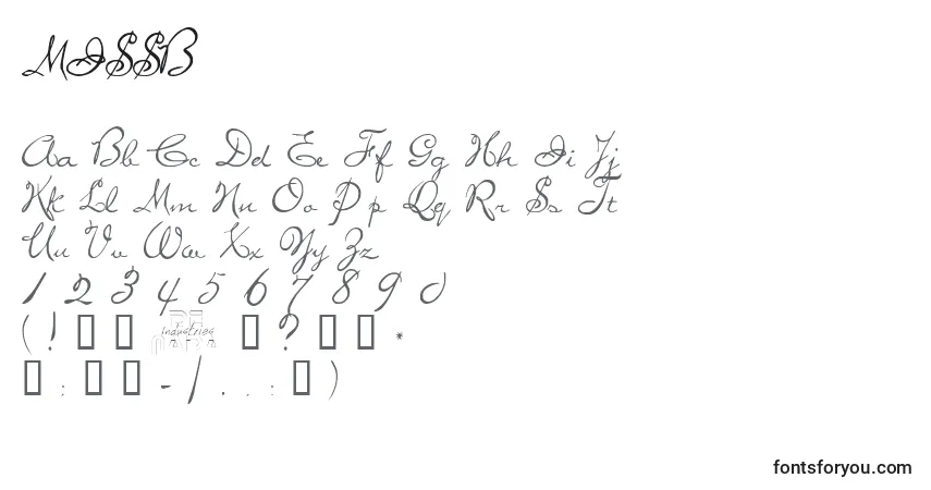 Шрифт MISSB    (134479) – алфавит, цифры, специальные символы