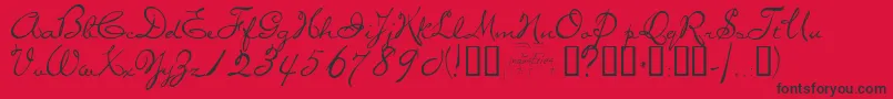 MISSB    Font – Black Fonts on Red Background