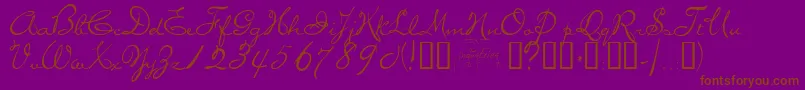 MISSB   -Schriftart – Braune Schriften auf violettem Hintergrund