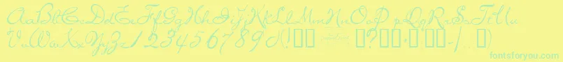 MISSB    Font – Green Fonts on Yellow Background