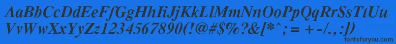 PcTennesseeBolditalic Font – Black Fonts on Blue Background