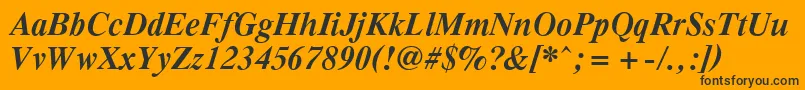 PcTennesseeBolditalic Font – Black Fonts on Orange Background