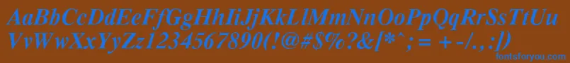 PcTennesseeBolditalic Font – Blue Fonts on Brown Background