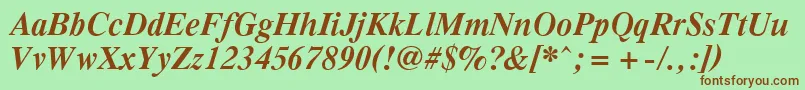 PcTennesseeBolditalic Font – Brown Fonts on Green Background