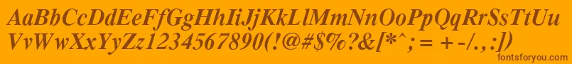 PcTennesseeBolditalic Font – Brown Fonts on Orange Background