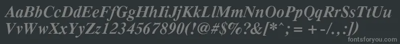 フォントPcTennesseeBolditalic – 黒い背景に灰色の文字