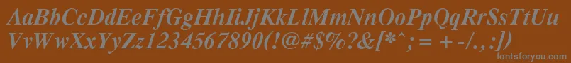 フォントPcTennesseeBolditalic – 茶色の背景に灰色の文字