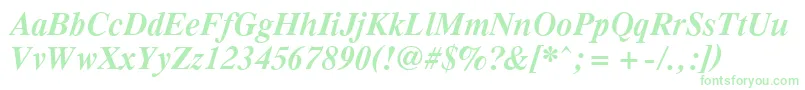 PcTennesseeBolditalic Font – Green Fonts on White Background