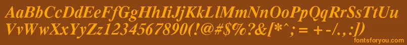 PcTennesseeBolditalic Font – Orange Fonts on Brown Background