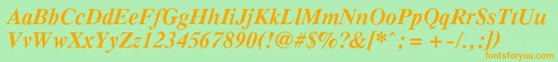 PcTennesseeBolditalic Font – Orange Fonts on Green Background