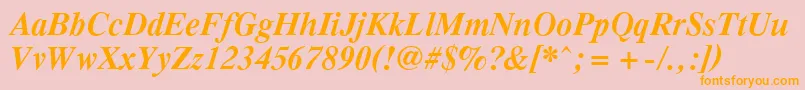 PcTennesseeBolditalic Font – Orange Fonts on Pink Background