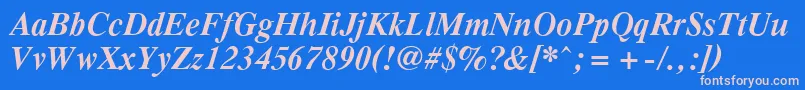 PcTennesseeBolditalic Font – Pink Fonts on Blue Background