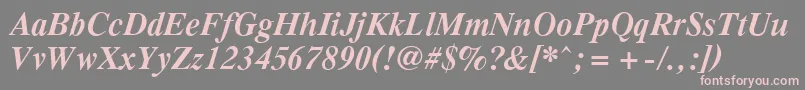 PcTennesseeBolditalic Font – Pink Fonts on Gray Background
