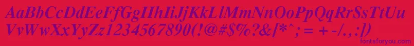 PcTennesseeBolditalic Font – Purple Fonts on Red Background