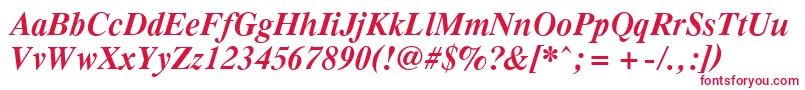 PcTennesseeBolditalic Font – Red Fonts on White Background