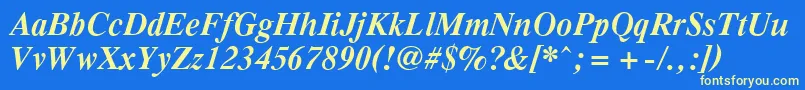 フォントPcTennesseeBolditalic – 黄色の文字、青い背景