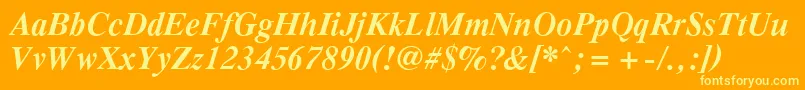 PcTennesseeBolditalic Font – Yellow Fonts on Orange Background