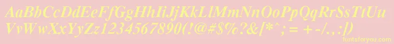PcTennesseeBolditalic Font – Yellow Fonts on Pink Background