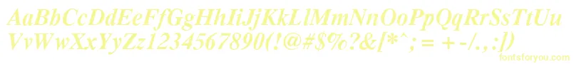PcTennesseeBolditalic Font – Yellow Fonts on White Background