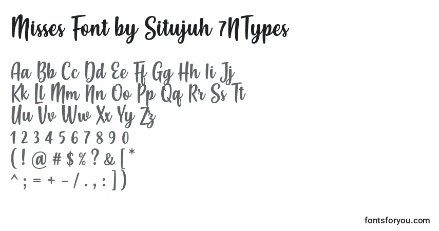 Schriftart Misses Font by Situjuh 7NTypes – Alphabet, Zahlen, spezielle Symbole
