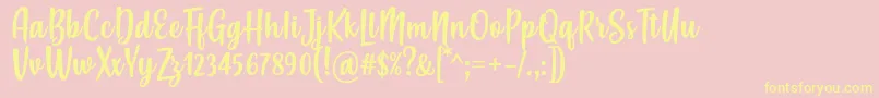 Misses Font by Situjuh 7NTypes Font – Yellow Fonts on Pink Background