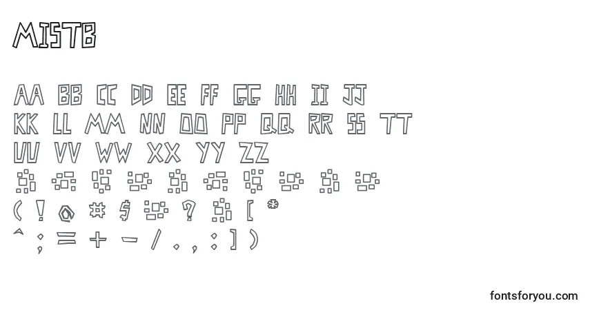 A fonte MISTB    (134481) – alfabeto, números, caracteres especiais