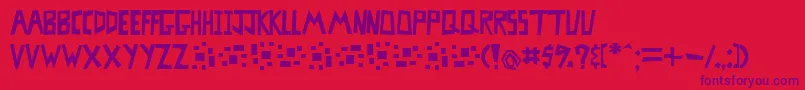MISTBF   Font – Purple Fonts on Red Background