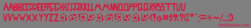 フォントMISTBF   – 赤い文字の灰色の背景