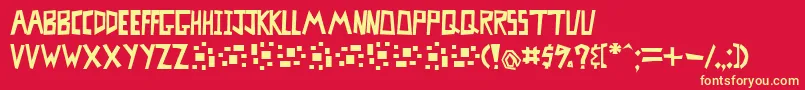 MISTBF   Font – Yellow Fonts on Red Background