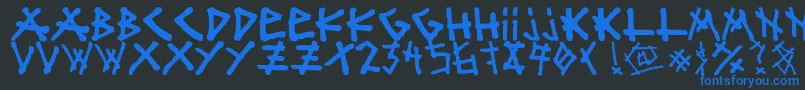 mister bambu-fontti – siniset fontit mustalla taustalla