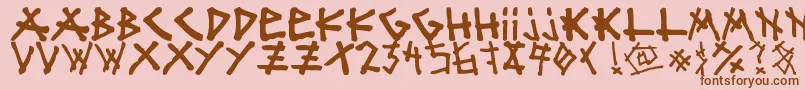 mister bambu-fontti – ruskeat fontit vaaleanpunaisella taustalla