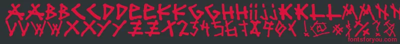 Czcionka mister bambu – czerwone czcionki na czarnym tle