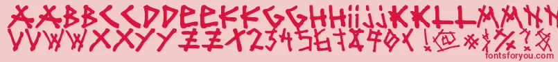 mister bambu Font – Red Fonts on Pink Background