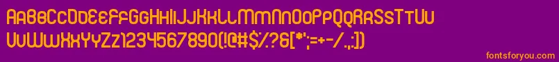 Mister Fisher-Schriftart – Orangefarbene Schriften auf violettem Hintergrund