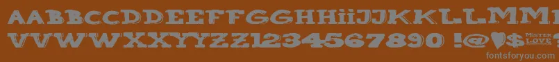 Mister Love Font – Gray Fonts on Brown Background