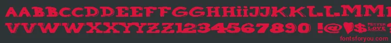 Mister Love Font – Red Fonts on Black Background