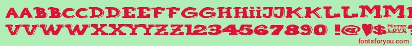Mister Love Font – Red Fonts on Green Background