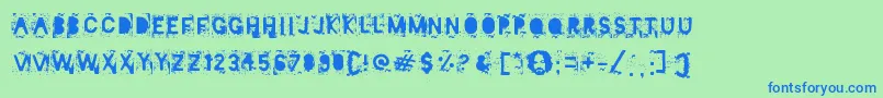 Mister Manson Font – Blue Fonts on Green Background