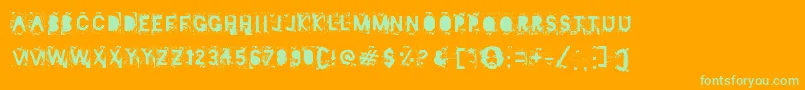 Mister Manson Font – Green Fonts on Orange Background