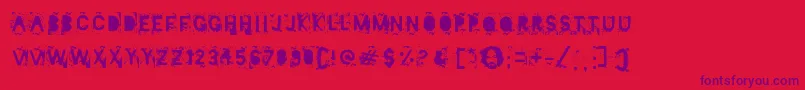 Mister Manson-Schriftart – Violette Schriften auf rotem Hintergrund