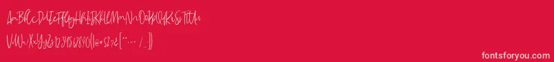 MadeleineDemo-Schriftart – Rosa Schriften auf rotem Hintergrund