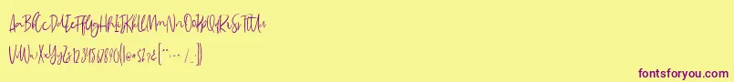 fuente MadeleineDemo – Fuentes Moradas Sobre Fondo Amarillo